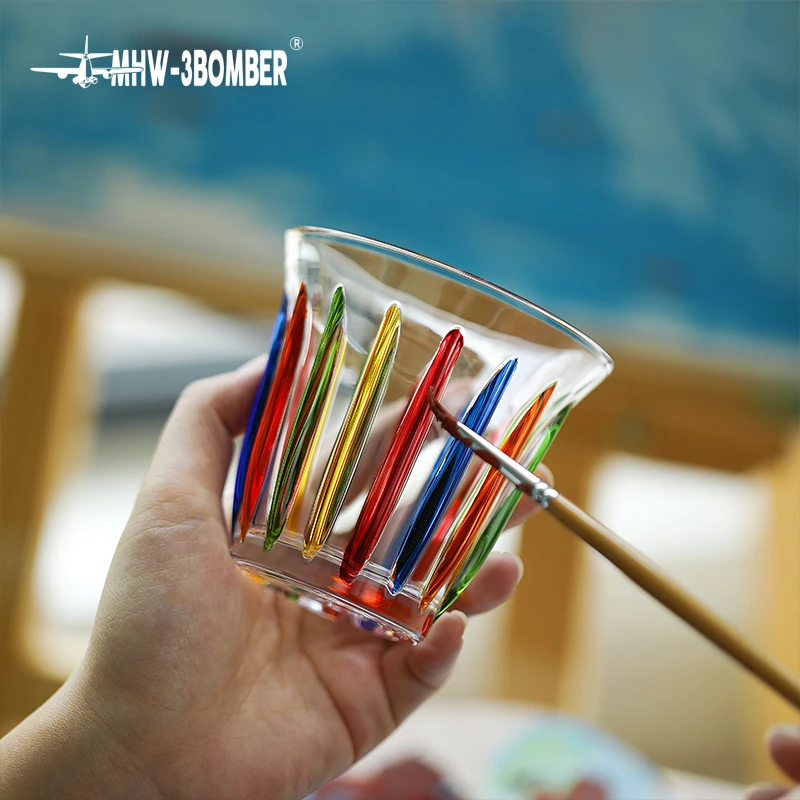 [卖完没有]MHW-3BOMBER轰炸机玻璃杯手绘系列咖啡杯澳白杯拿铁杯