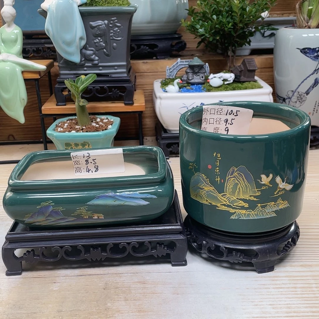 紫砂花盆陶瓷艺术花盆陶瓷