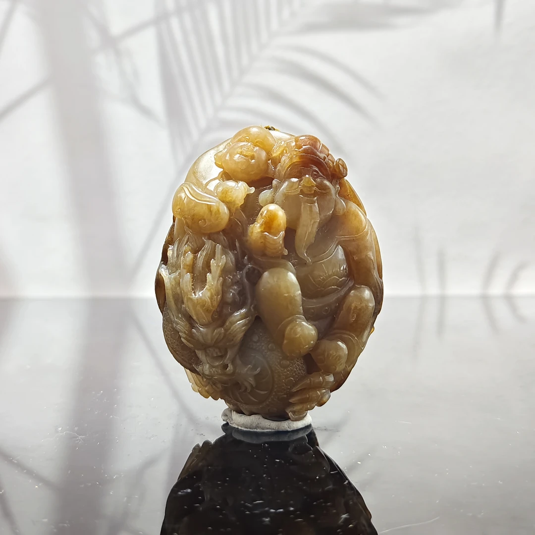 J和田玉财福双收手把0889