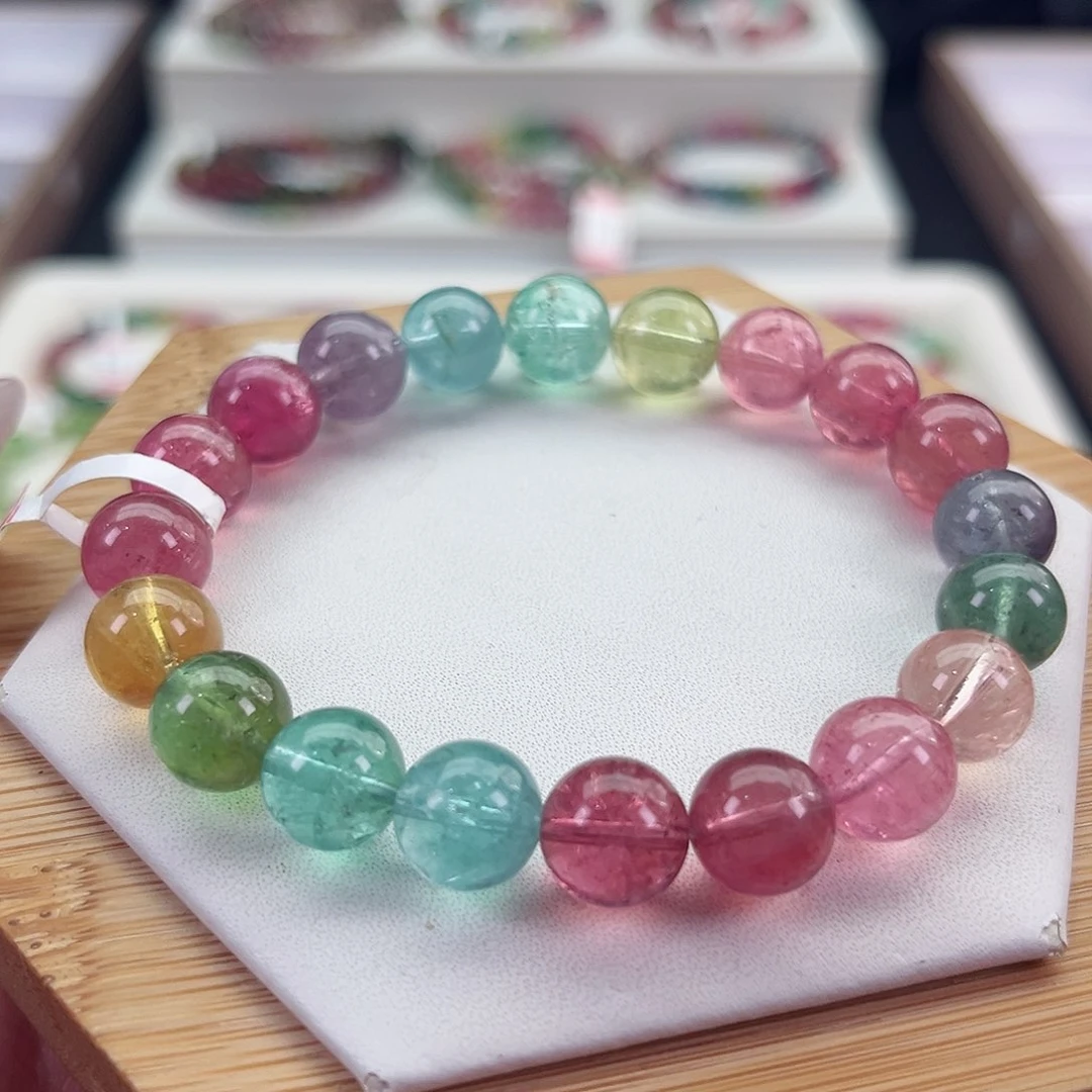 手链未镶嵌碧玺碧玺手串单圈9.5mm+