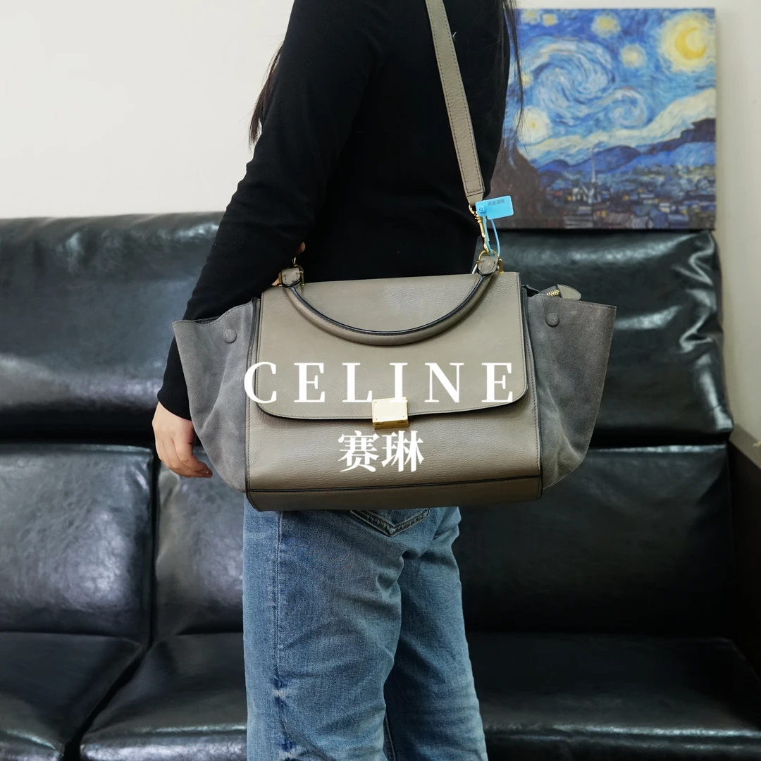 95新 Celine/思琳 灰色秋千包/HD01617059/7059