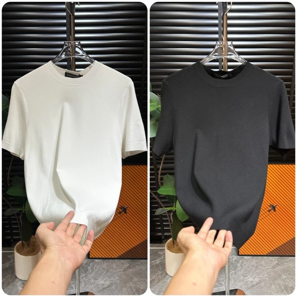 【清澈男装轻奢出品】L95010/QINGCHE2025/高端欧货针织百搭短袖T恤