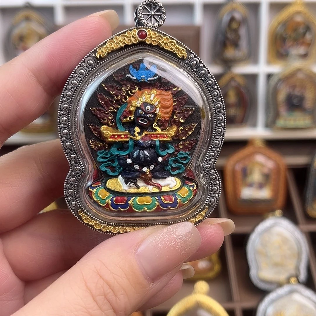 泥塑飘***达做旧款二臂大黑天