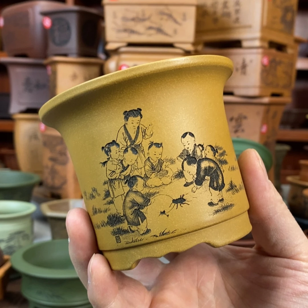 紫砂花盆盆景花盆小