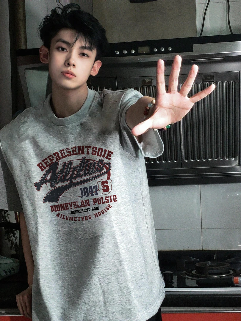 【重磅纯棉】小众美式潮牌短袖T恤宽松圆领打底潮牌百搭夏季