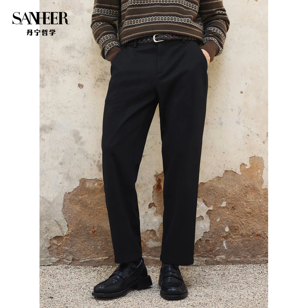 【都市随行】保暖防风易打理加厚面料 冬季百搭单褶休闲裤 DBL123