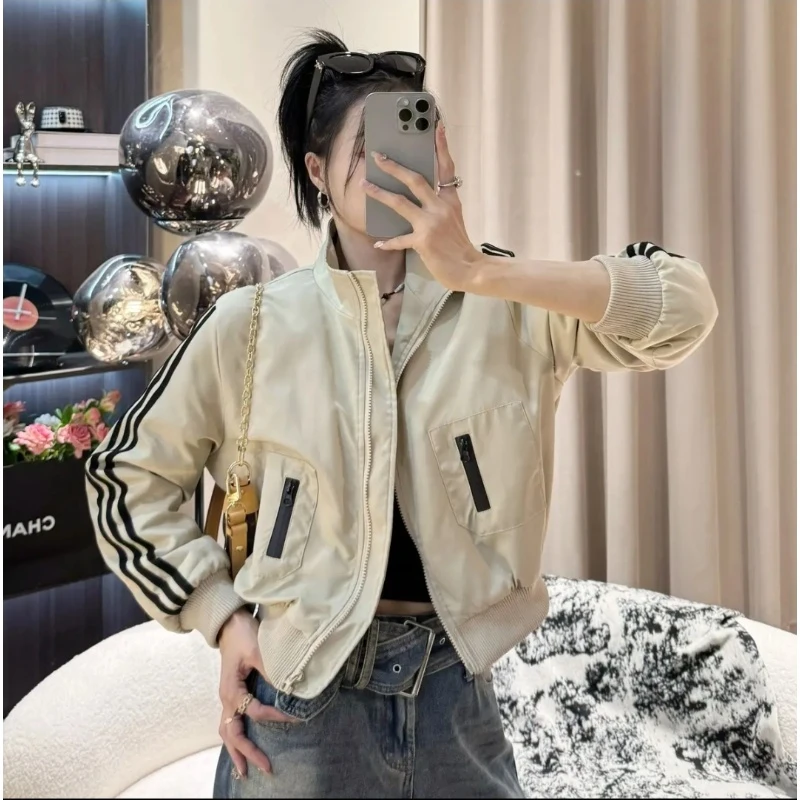 棒球服短外套女2025年秋季新款立领百搭休闲时髦夹克上衣