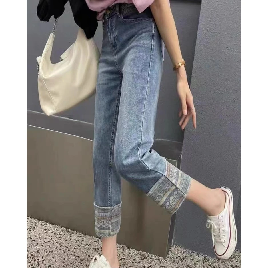 『牛仔裤Y』气质百搭时尚潮流设计款时尚牛仔裤9938