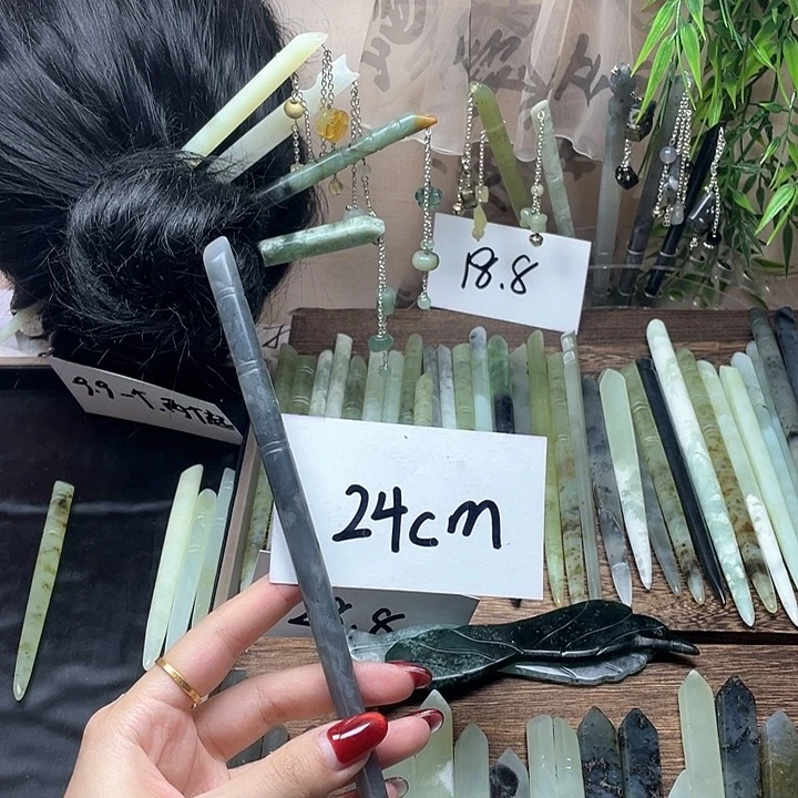 蛇纹石玉发饰合金