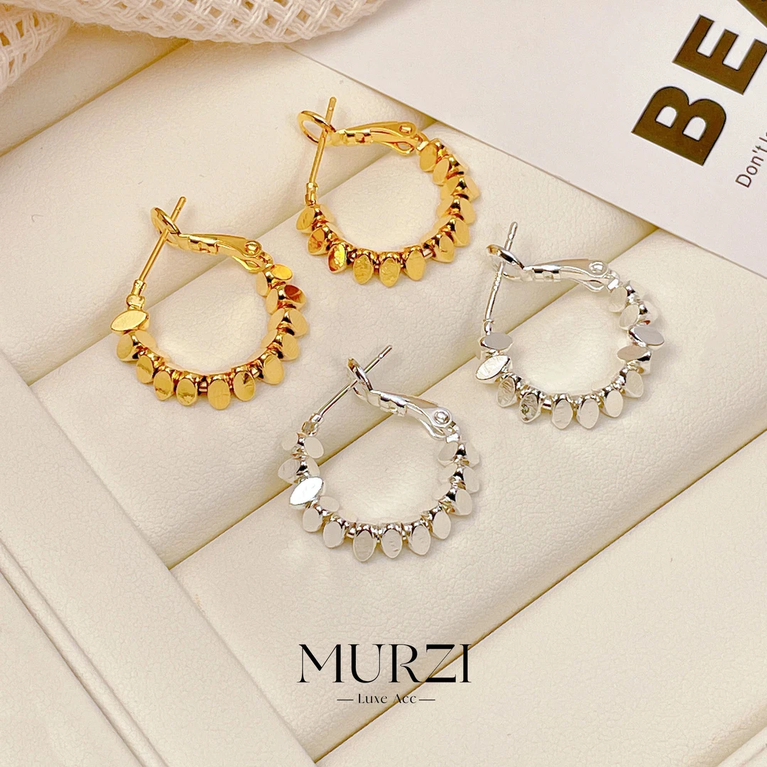 铜合金耳饰 【碎银子耳圈】轻奢小众法式复古时尚百搭秋冬新品-A15