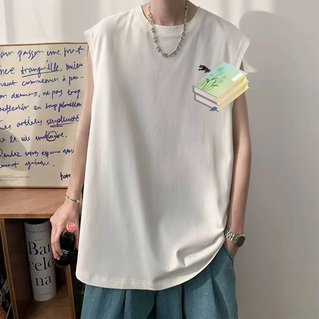 【 无袖豹】运动时尚无袖百搭圆领新款大码正肩T恤显瘦上衣