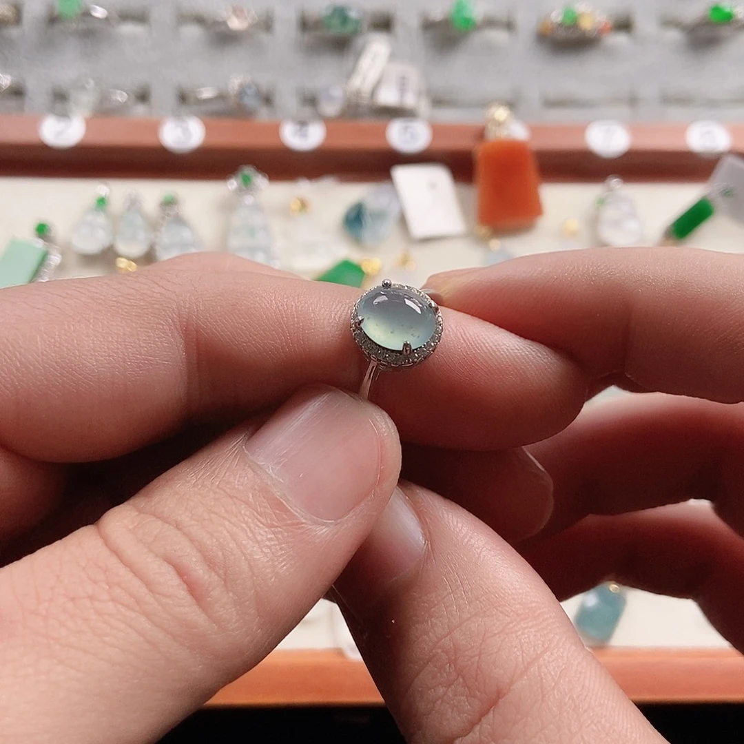 翡翠银S925镶嵌戒指