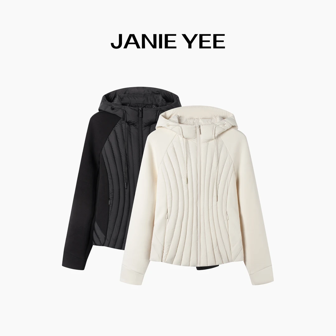 Janie Yee”减重鹅“白鹅绒连帽保暖显瘦轻薄款羽绒服外套 25A3277
