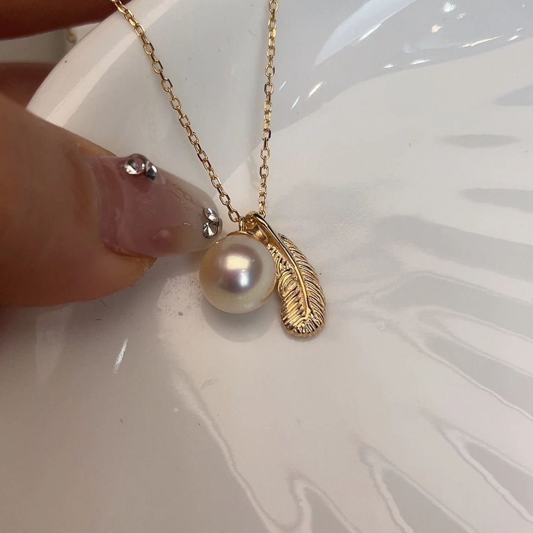 海水珍珠银S925镶嵌颈饰