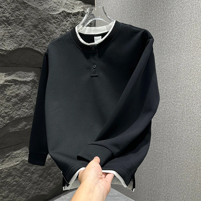 假两件卫衣男款休闲上衣韩版穿搭设计感圆领外穿男生秋天衣服帅气