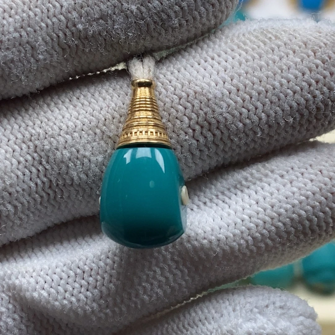 绿松石18K金镶嵌珠宝奇石A987