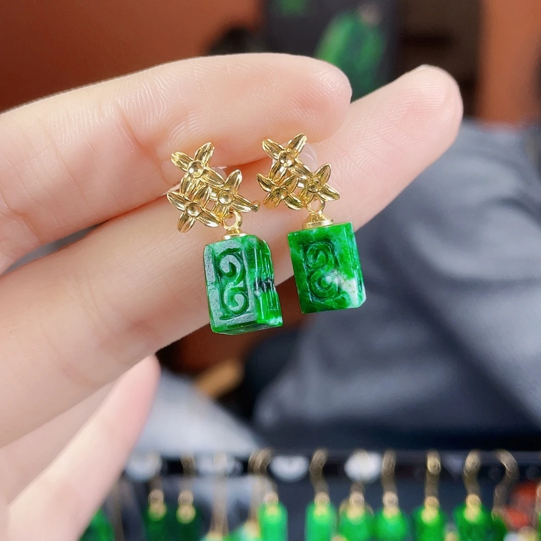 翡翠未镶嵌耳饰饰品