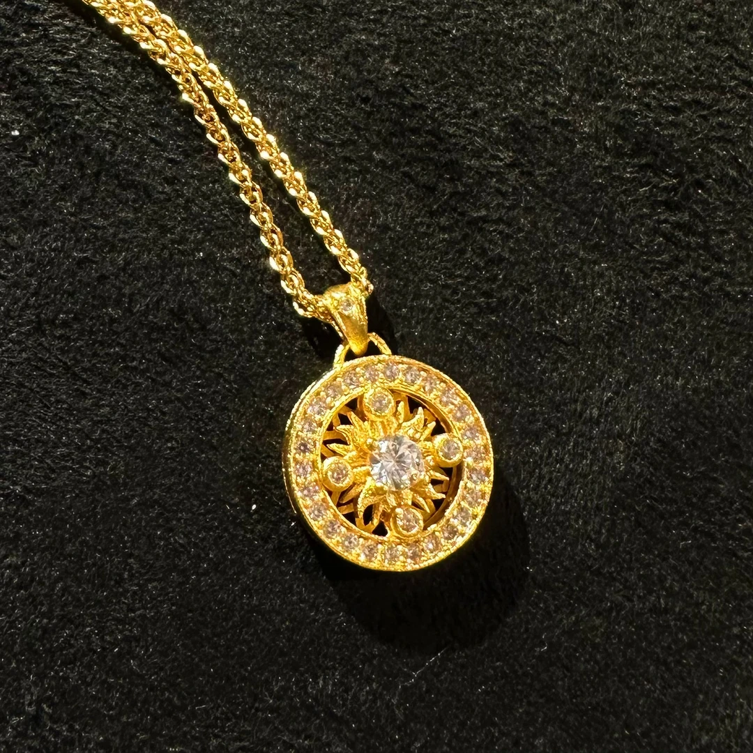 铜合金吊坠 【冉冉饰品】满钻经典轻奢旋转吊坠