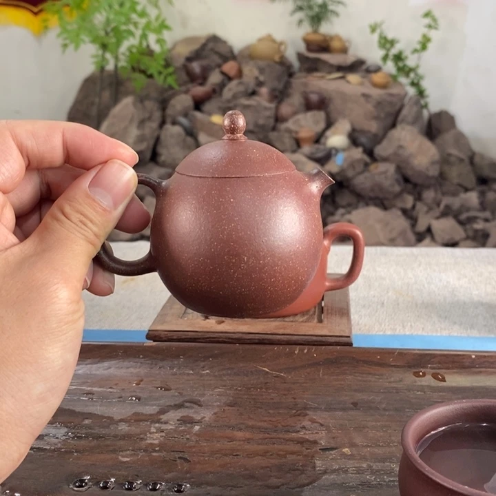 紫砂茶壶宜兴桃花泥150微微瑕，不退不换