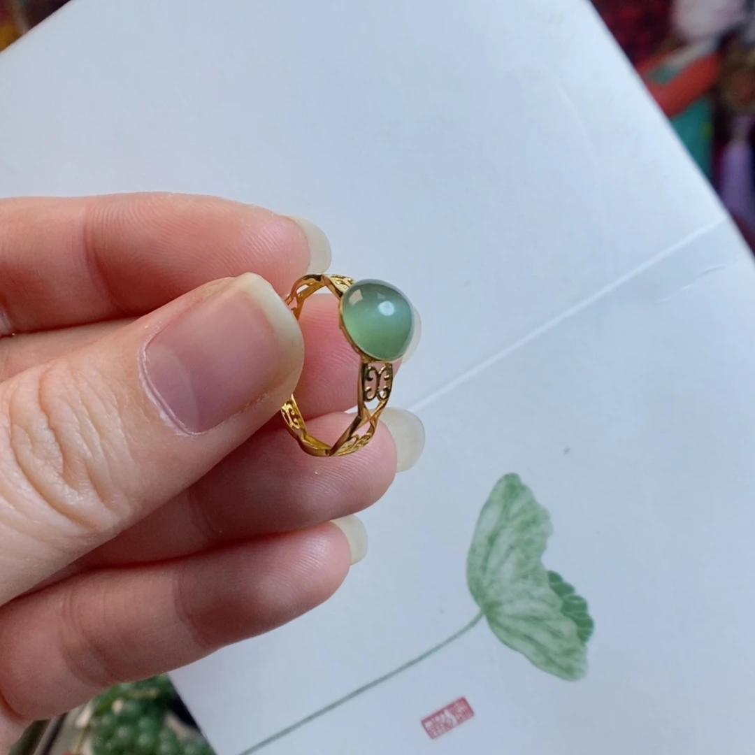 和田玉手链18K金镶嵌15号