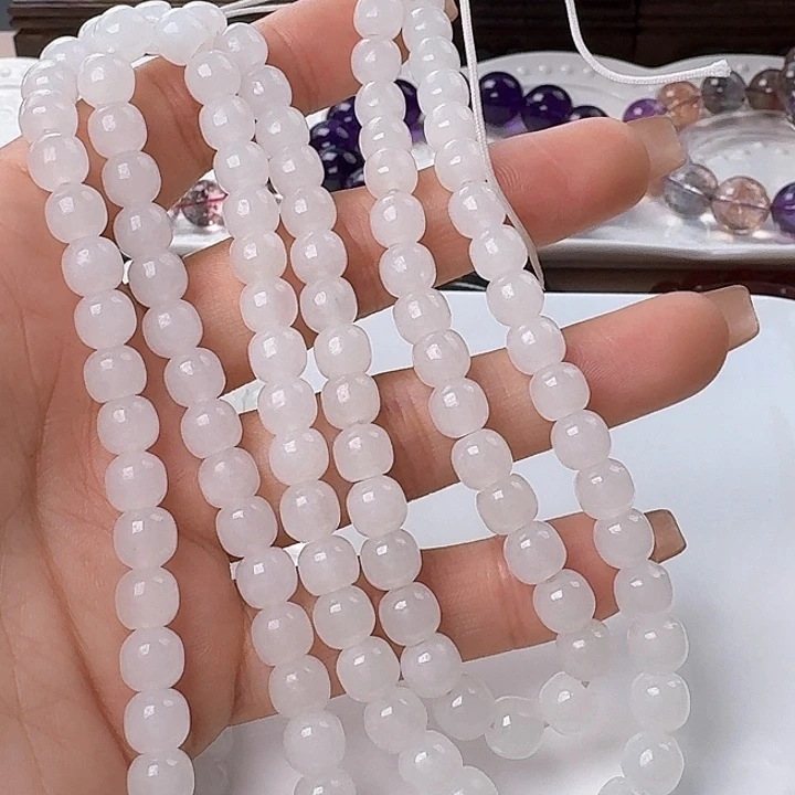 和田玉（白玉）手链未镶嵌7mm