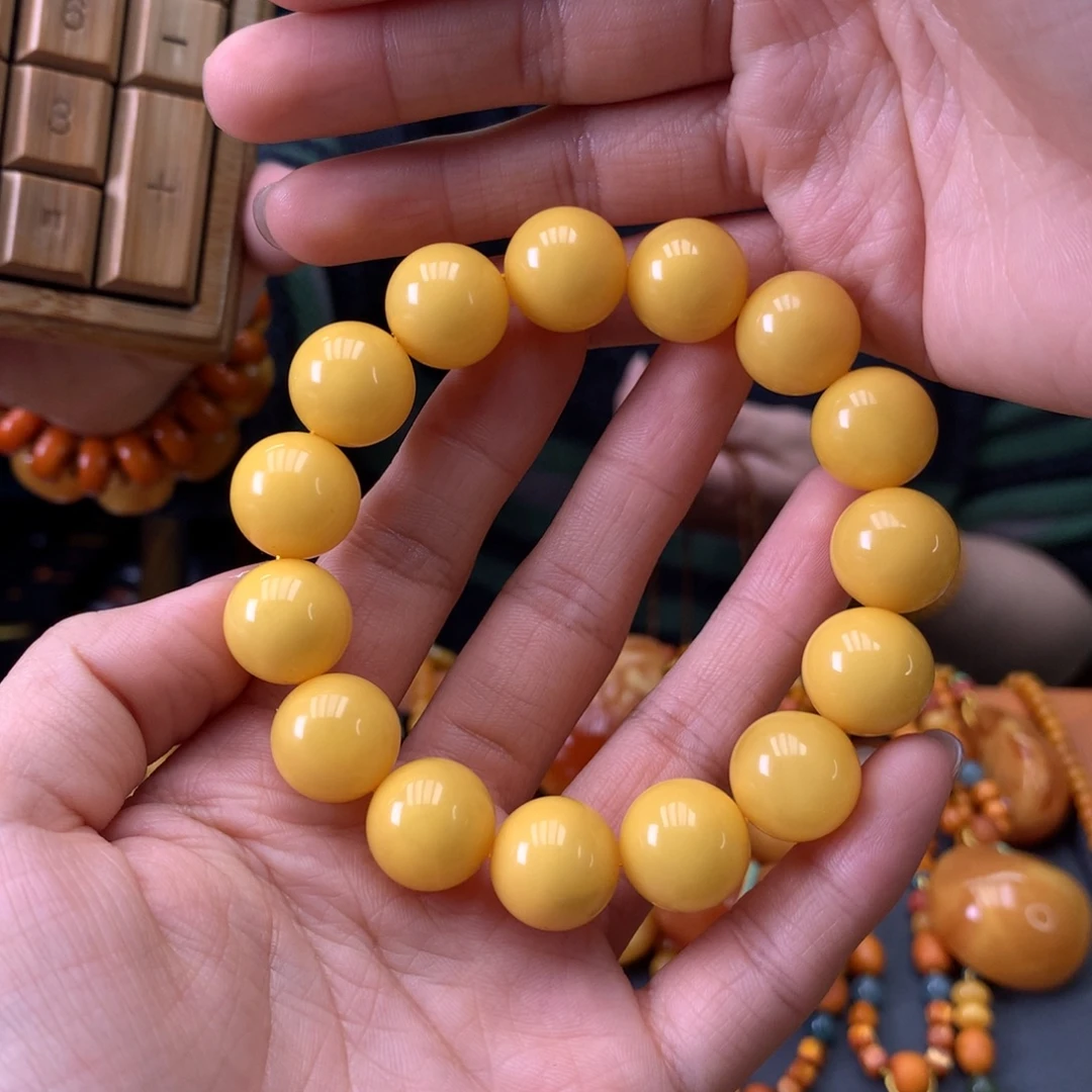 蜜蜡未镶嵌手串天然