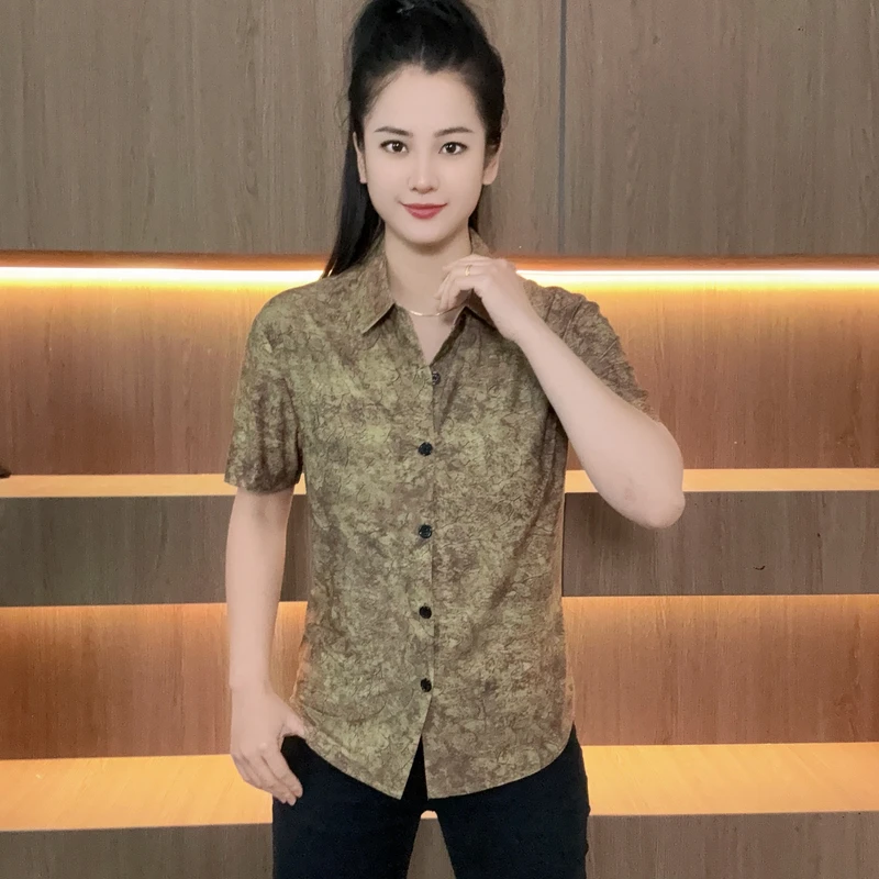 【超时速男装】夏季欧货清凉衬衫免烫短袖抗皱冰丝休闲衬衣F638