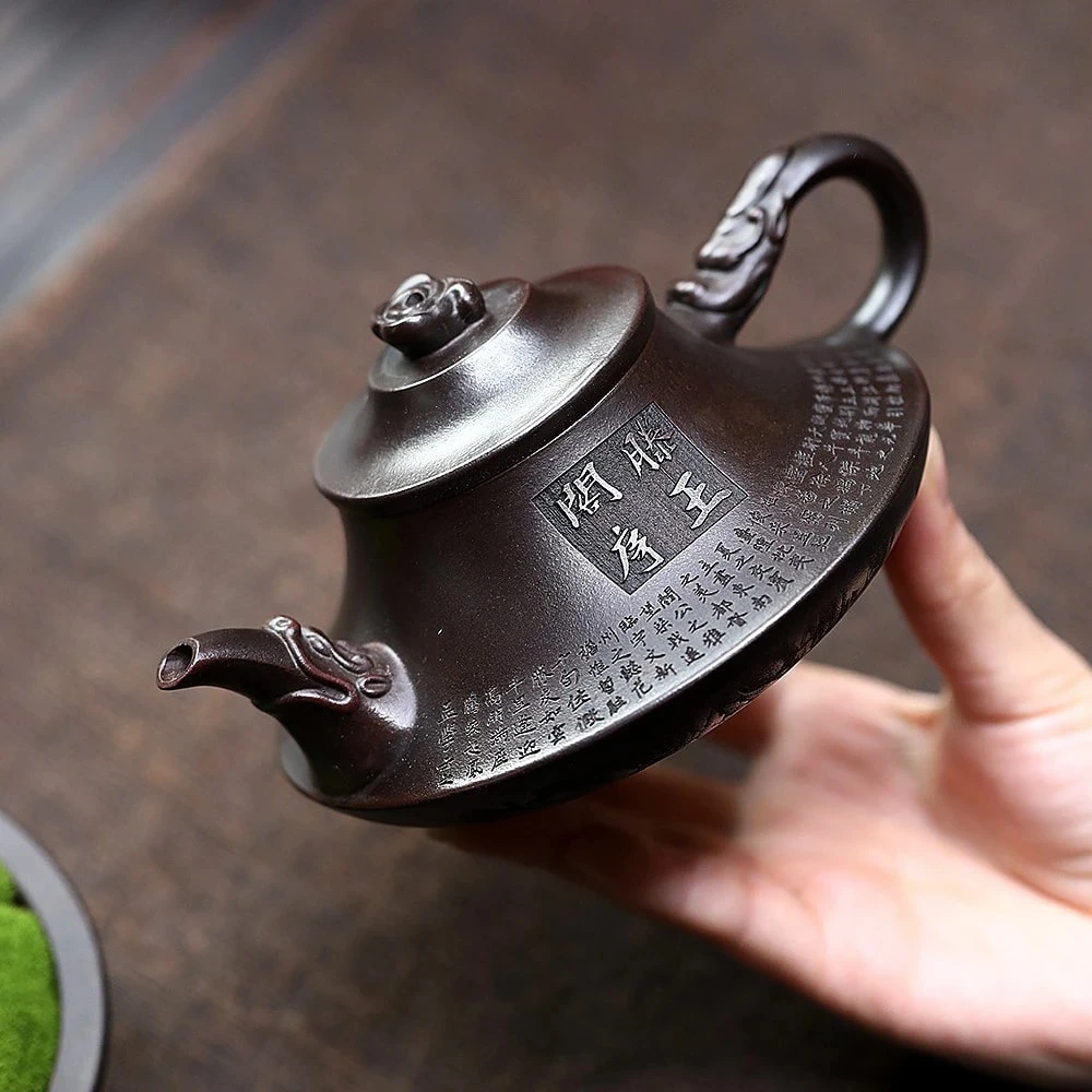 宜兴原矿古铜泥滕王阁序云炉壶250cc大容量手工泡茶壶高档茶具