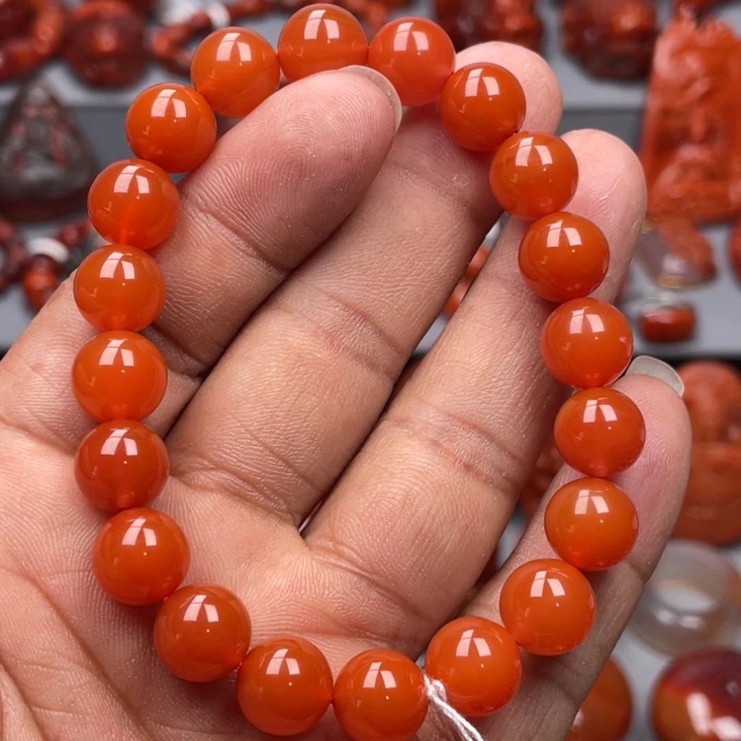 南红玛瑙未镶嵌珠宝奇石单圈9➕