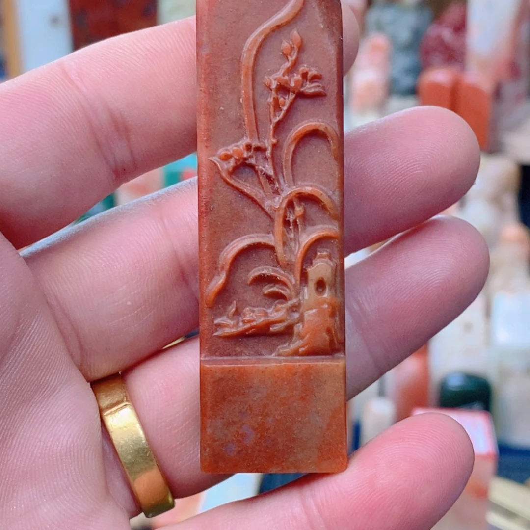 浮雕兰花，2公分手工篆刻