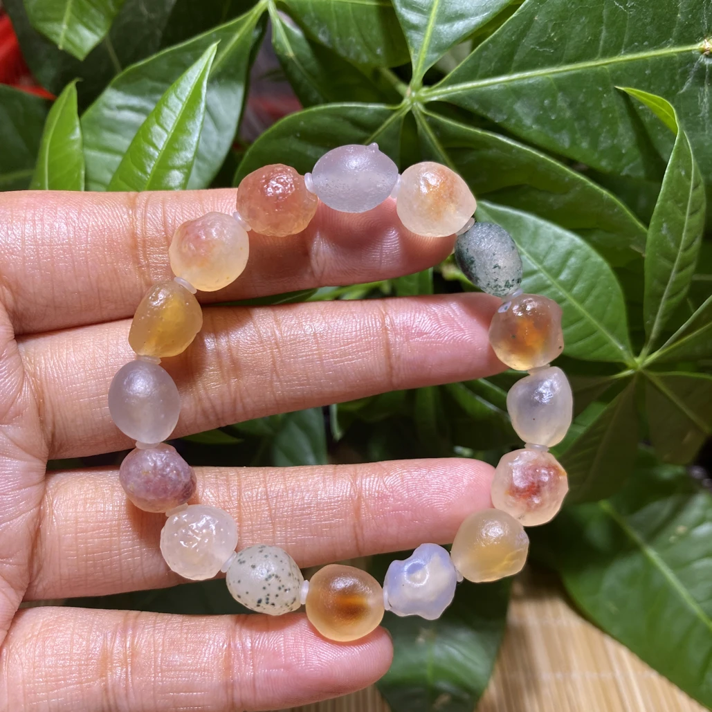 天然阿拉善戈壁石  糖心手串