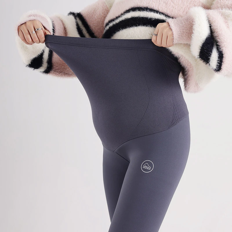 秋冬季孕妇裤子加绒鲨鱼皮打底裤瑜伽裤外穿裤高腰托腹弹力
