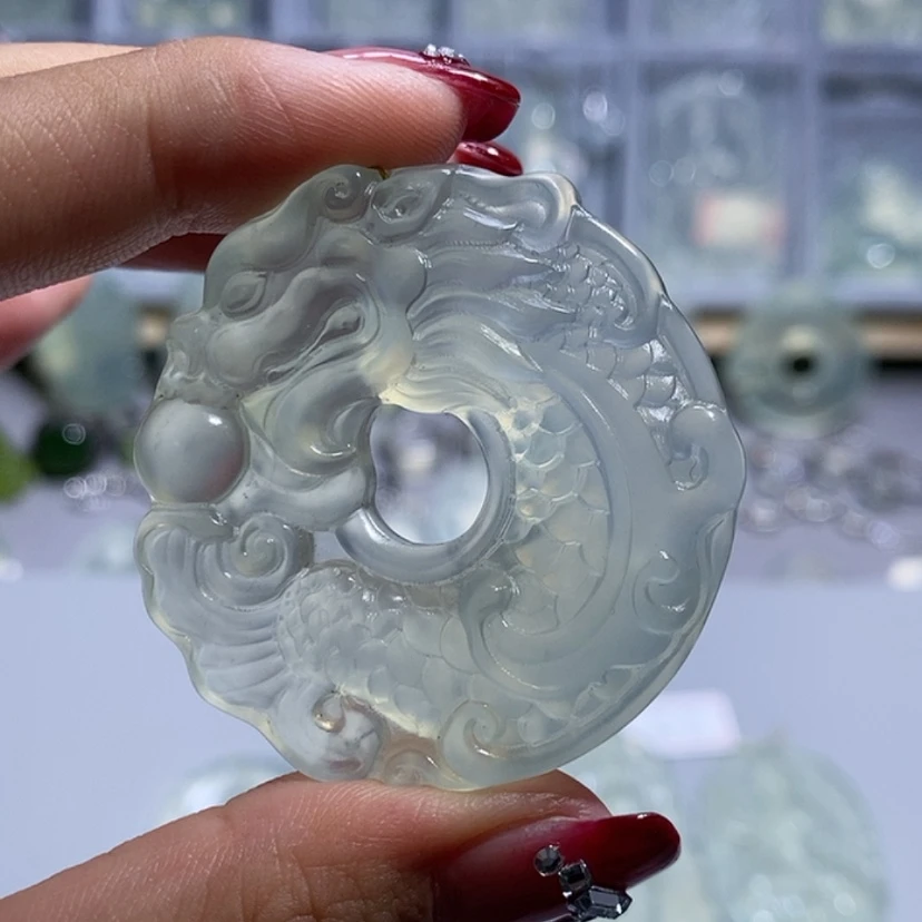 【闪购商品】岫玉颈饰未镶嵌熊*鱼化龙