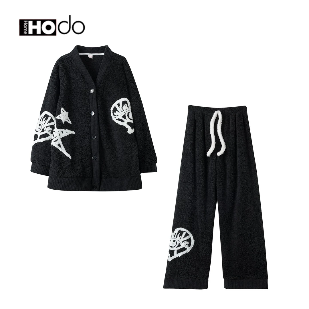 【奶绒轻柔治愈寒冬】潮流涂鸦家居服-4322