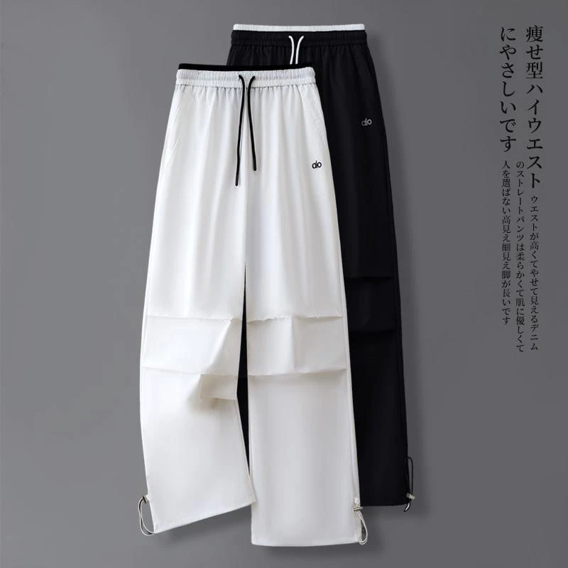 美式工装裤女2025春夏季新款白色复古显瘦慵懒宽松休闲阔腿运动裤