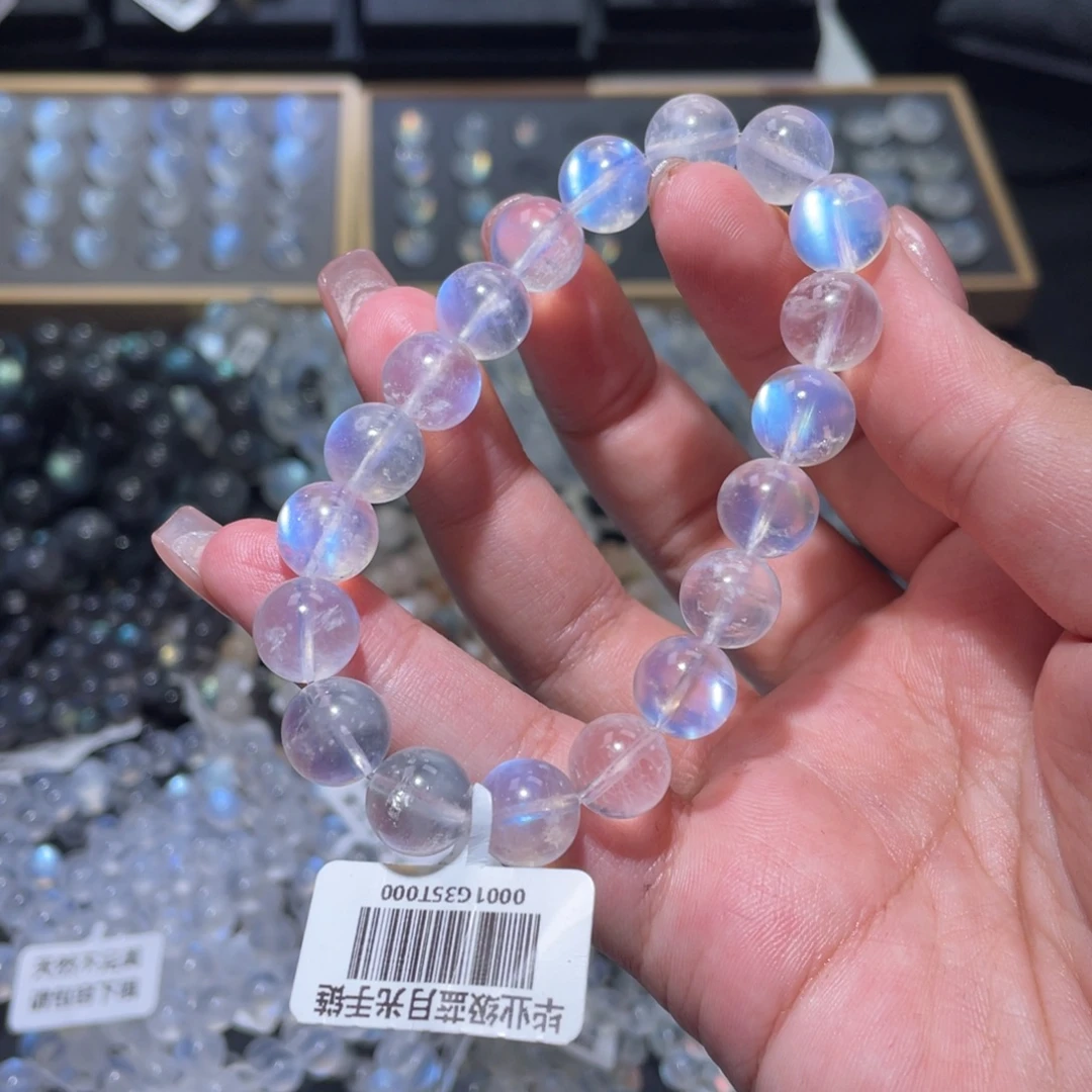 *****长石手链未镶嵌蓝月光手链10.5mm