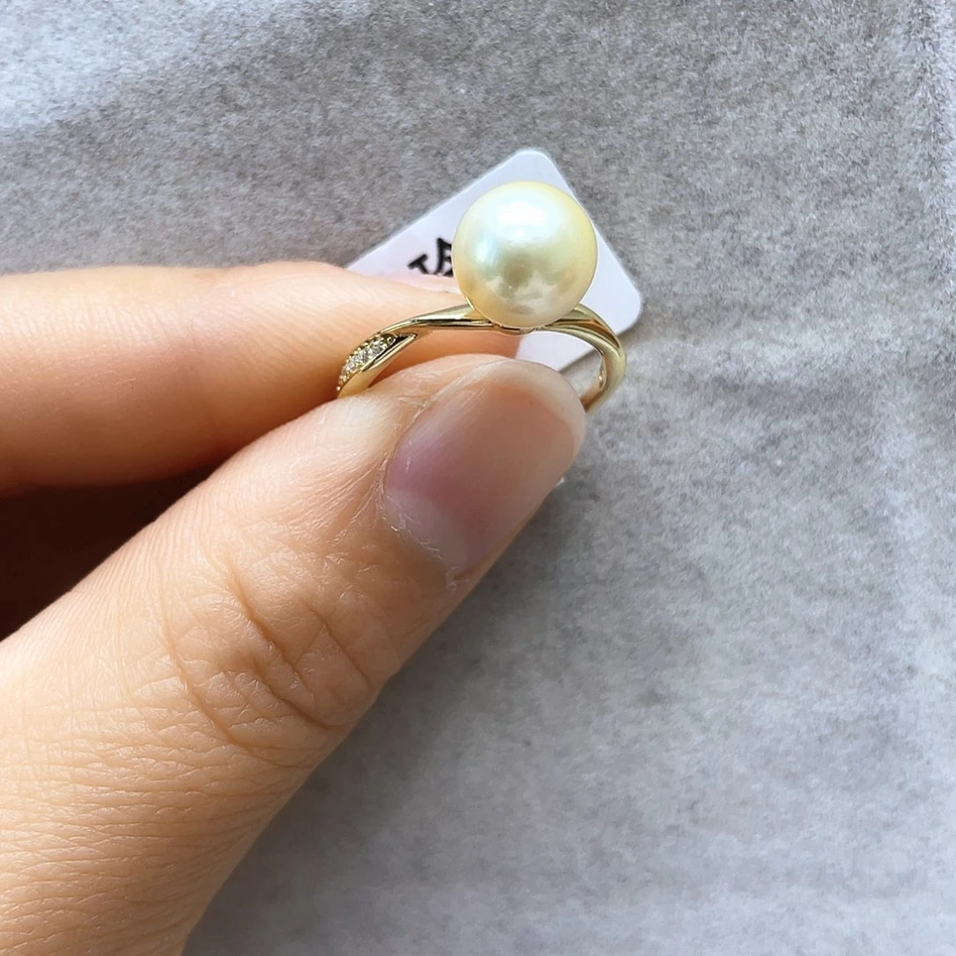 海水珍珠戒圈银S925镶嵌