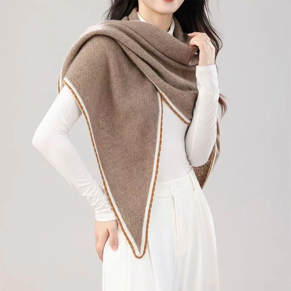 名针老王100%山羊绒高奢品披肩围巾-7A129