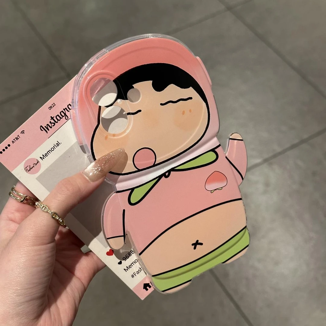 BANCA水蜜桃小新适用苹果15/16promax手机壳14宇航员13/12闺蜜女