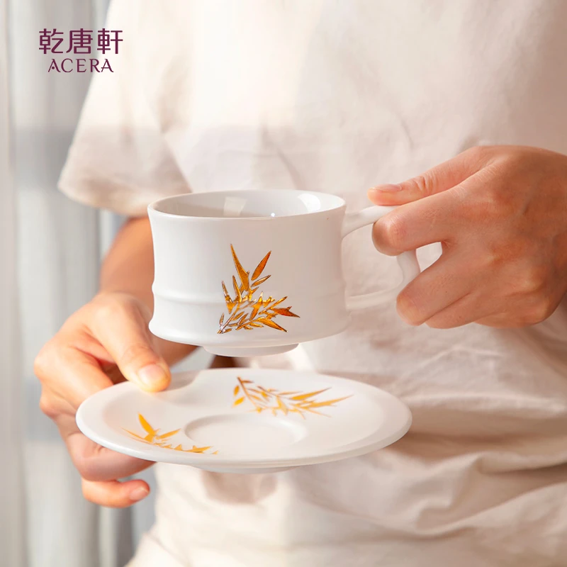 乾唐轩竹君子咖啡杯陶瓷送礼网红活瓷送人团购礼盒奢侈精美传统