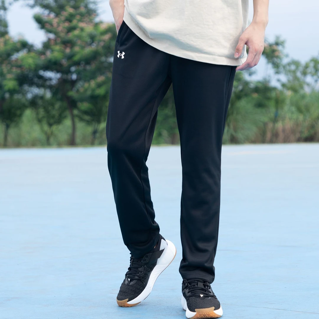 安德玛针织运动长裤男春季跑步健身训练直筒裤宽松透气休闲长裤