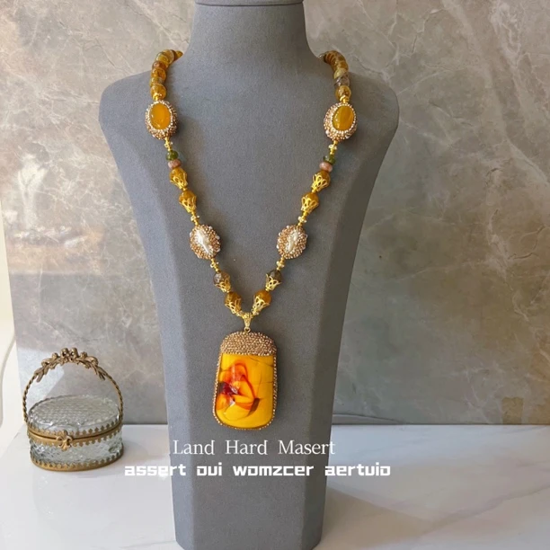 铜合金项链 弗苏勒娜系列满镶颗粒搭配2299手工气质轻奢设计感