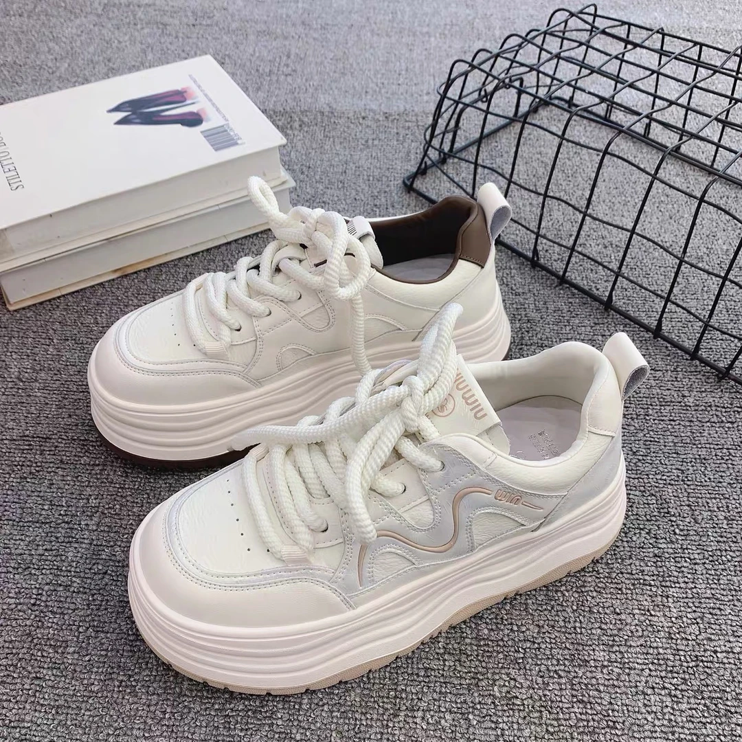 冰芙尼小白鞋女2025春季新款真皮透气百搭休闲运动网红板鞋25118