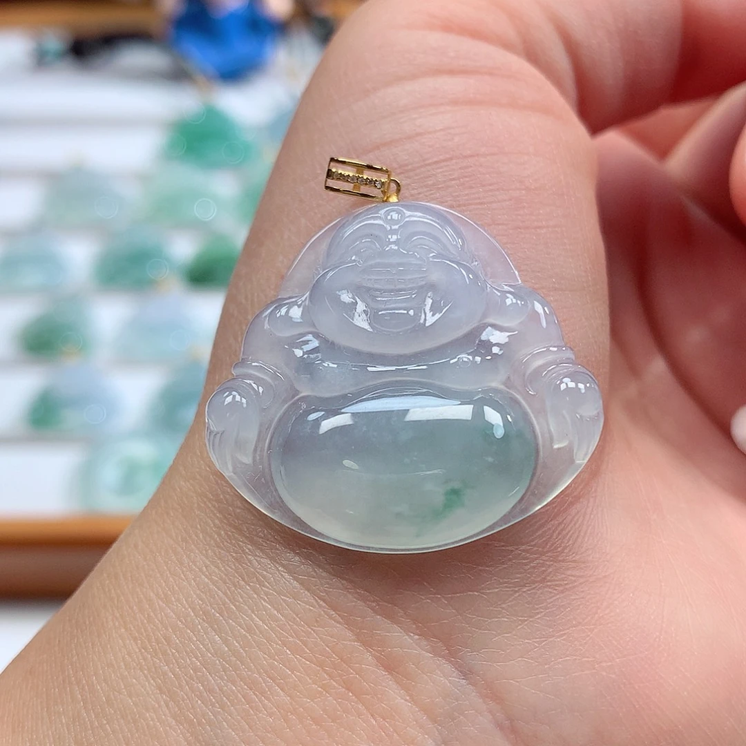 翡翠18K金镶嵌吊坠(赠链)29.2-31.5-5.2