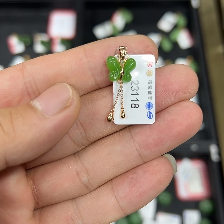 和田玉18K金镶嵌颈饰多样性发货拍一发一