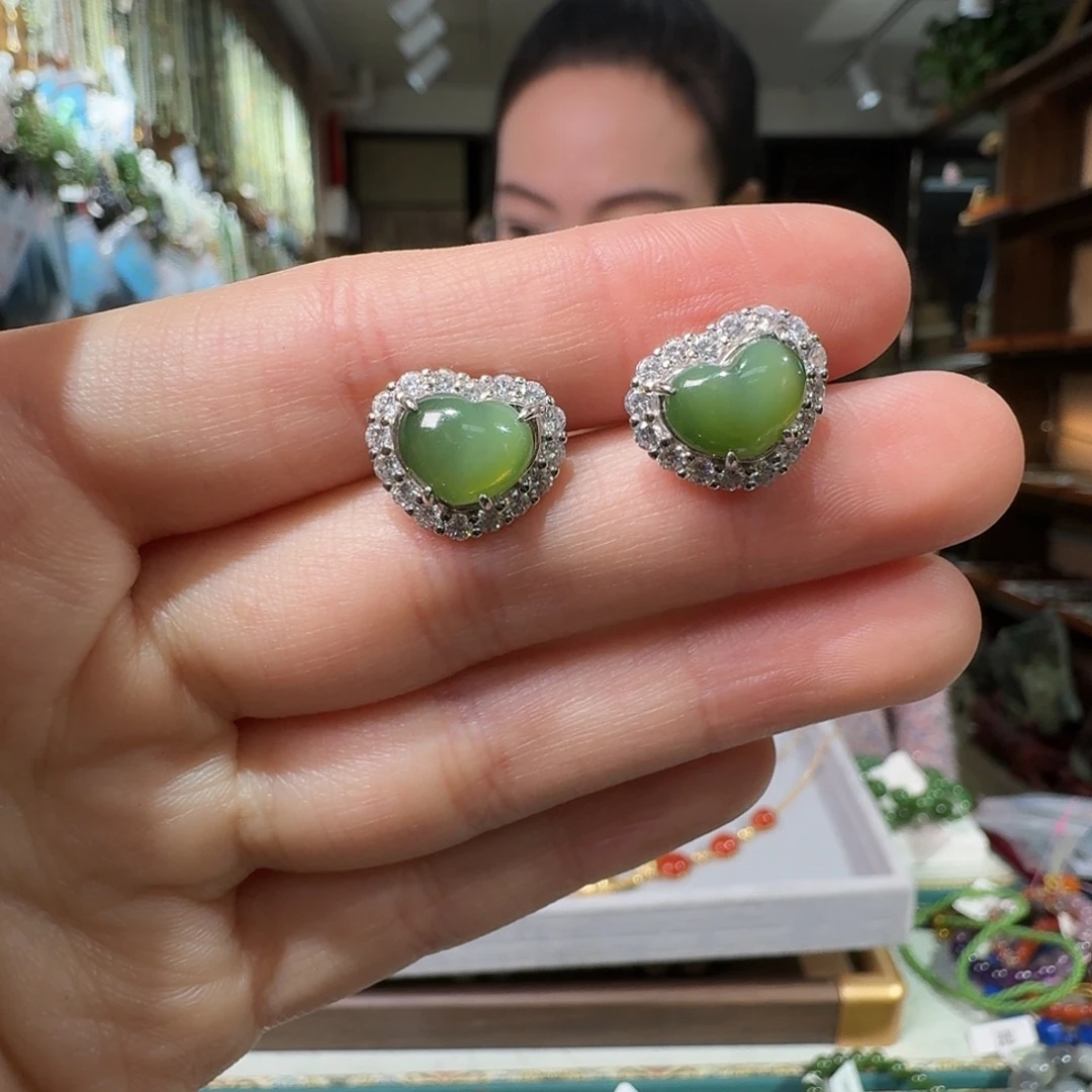 和田玉银S925镶嵌戒指