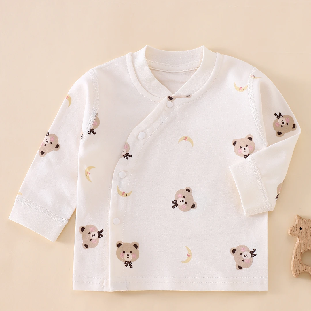 婴儿纯棉上衣春秋季A类单上衣上装新生儿男女宝宝衣服和尚服睡衣