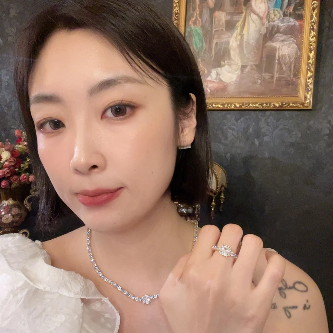 ****e铜合金珐琅925银项链➕戒指