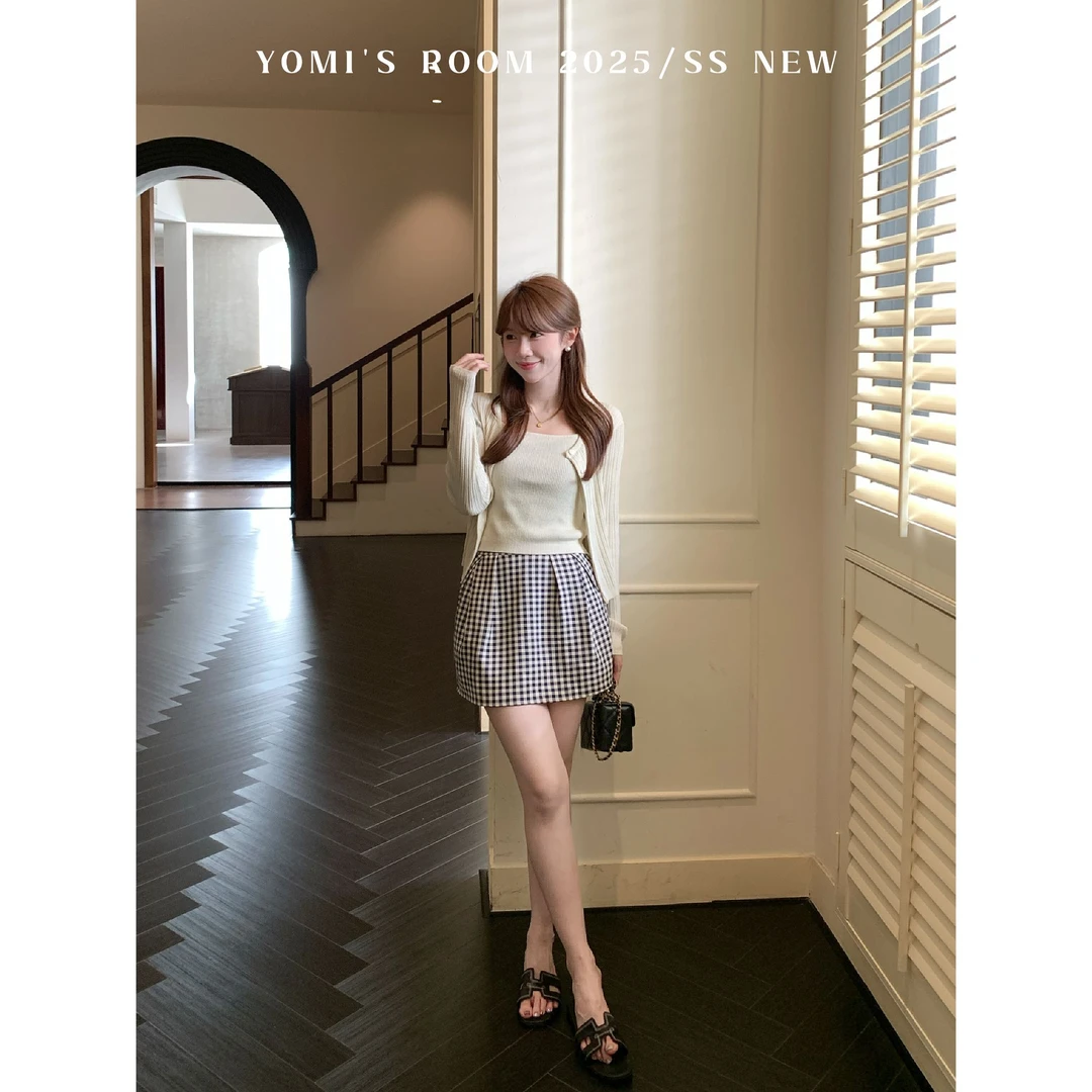 YOMI小个子【智媛姐姐】韩系黑白上下装套装气质休闲薄款夏季显瘦