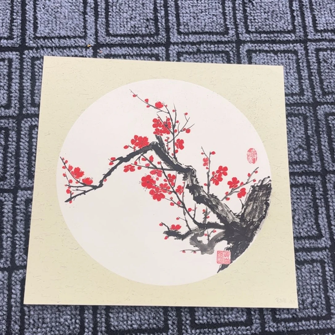 国画硬卡花鸟作品m